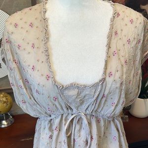 Johnny Was Floral Embroidered Blouse